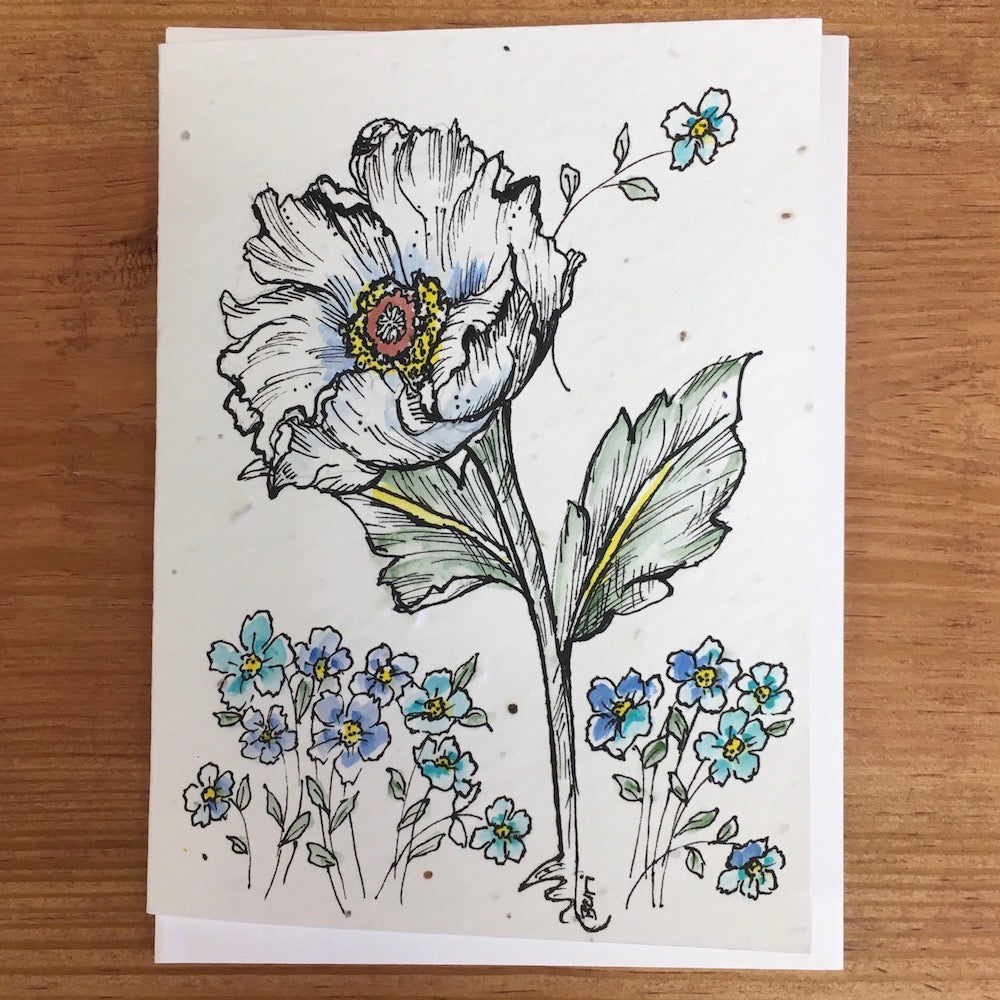 Handpainted Plantable Cards-Wildflower Seeds in Paper