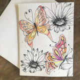Handpainted Plantable Cards: Butterfly and Shells