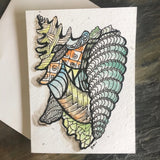 Handpainted Plantable Cards: Butterfly and Shells