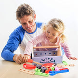 45 PCs Wooden Tool Set Pretend Play Construction Tool Box