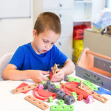 45 PCs Wooden Tool Set Pretend Play Construction Tool Box