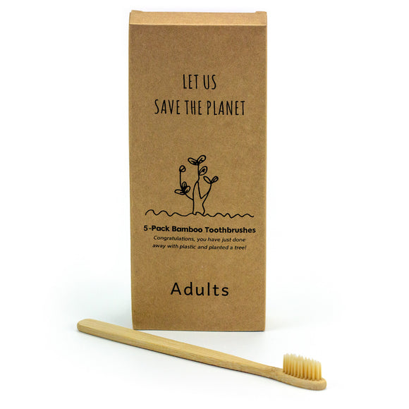 Bamboo Toothbrushes, 5 pack